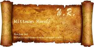 Wittman René névjegykártya